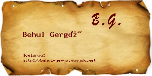 Behul Gergő névjegykártya